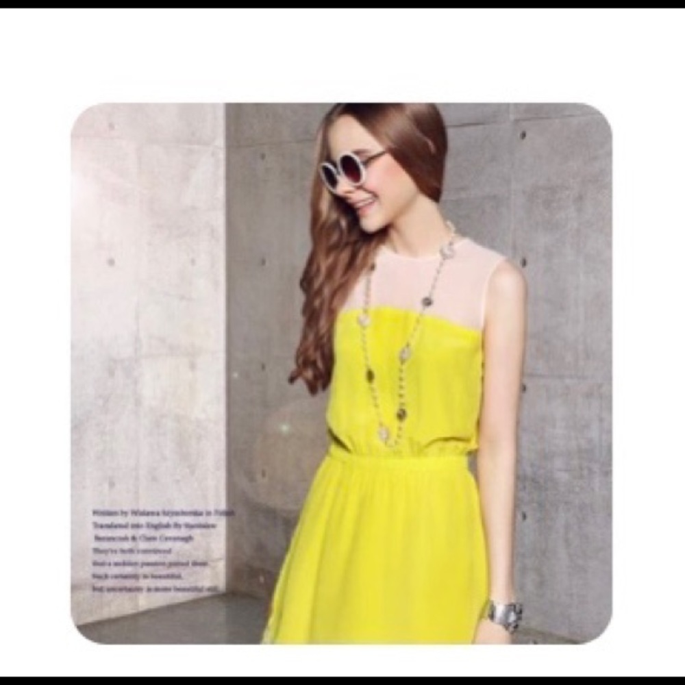 yellow silk dress, s